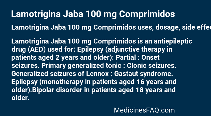 Lamotrigina Jaba 100 mg Comprimidos