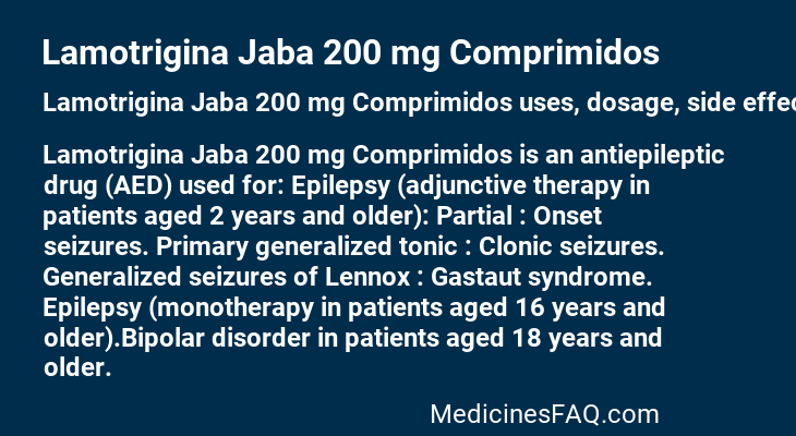 Lamotrigina Jaba 200 mg Comprimidos