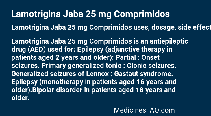 Lamotrigina Jaba 25 mg Comprimidos