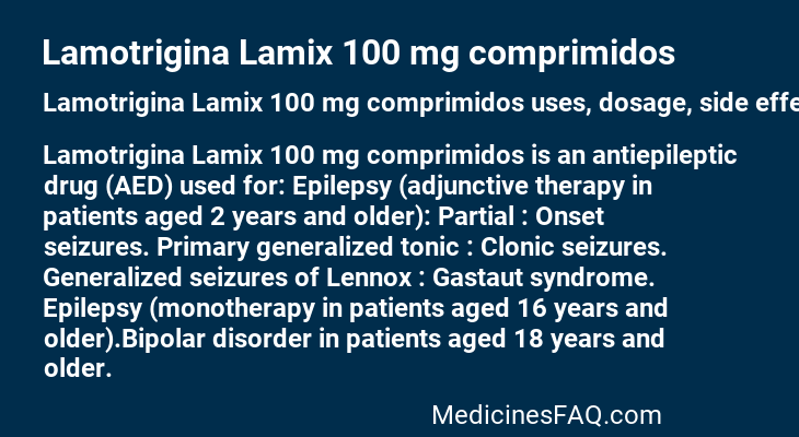 Lamotrigina Lamix 100 mg comprimidos