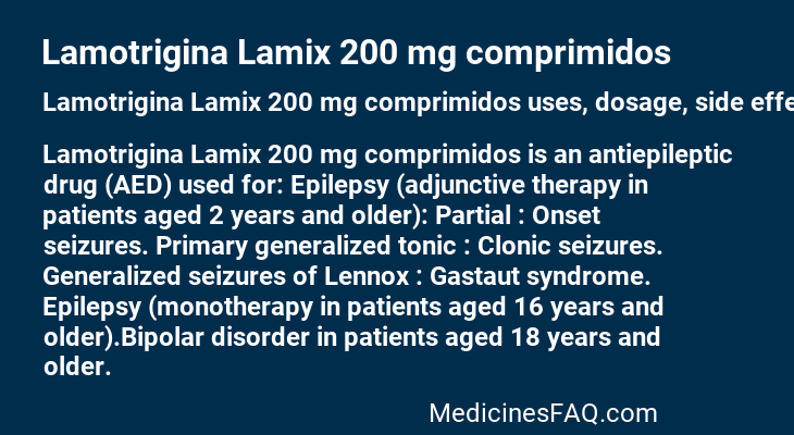 Lamotrigina Lamix 200 mg comprimidos