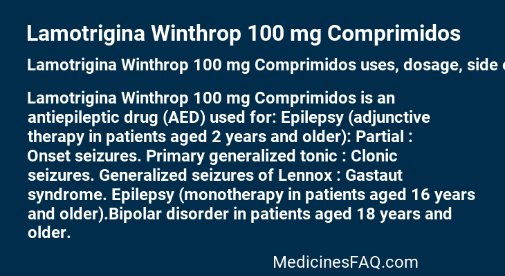 Lamotrigina Winthrop 100 mg Comprimidos