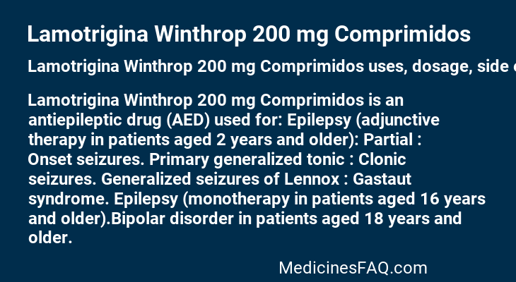 Lamotrigina Winthrop 200 mg Comprimidos