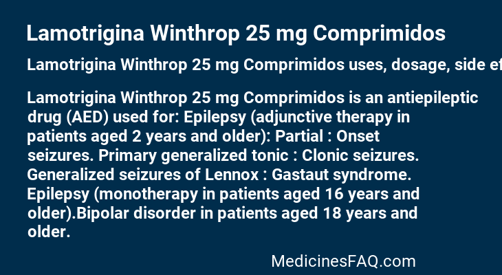 Lamotrigina Winthrop 25 mg Comprimidos