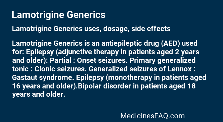 Lamotrigine Generics