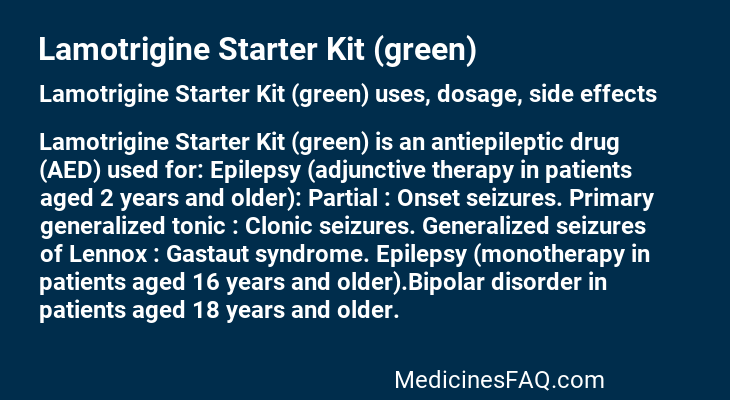 Lamotrigine Starter Kit (green)