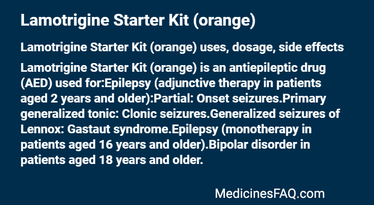 Lamotrigine Starter Kit (orange)