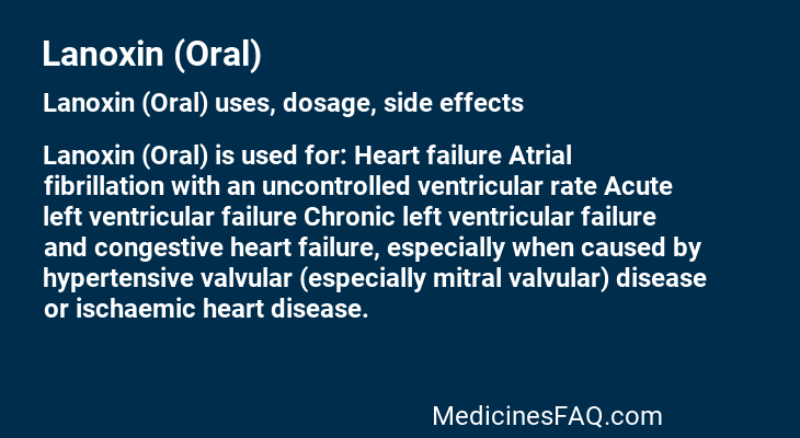 Lanoxin (Oral)