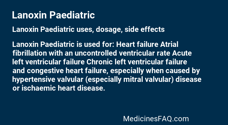 Lanoxin Paediatric