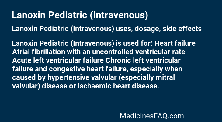 Lanoxin Pediatric (Intravenous)