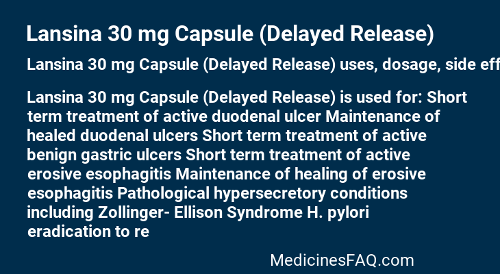 Lansina 30 mg Capsule (Delayed Release)