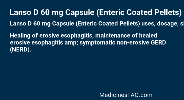 Lanso D 60 mg Capsule (Enteric Coated Pellets)