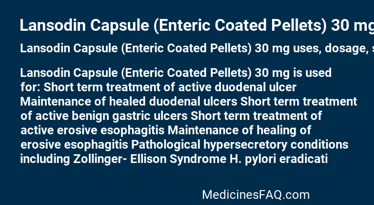 Lansodin Capsule (Enteric Coated Pellets) 30 mg