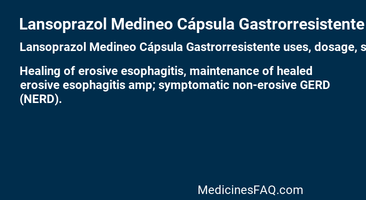 Lansoprazol Medineo Cápsula Gastrorresistente