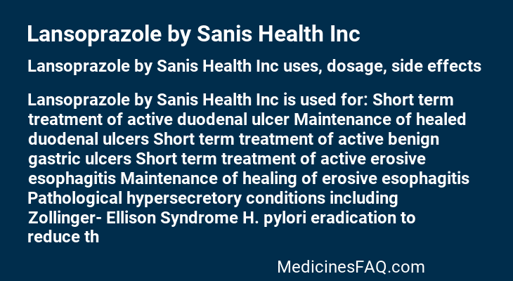 Lansoprazole by Sanis Health Inc