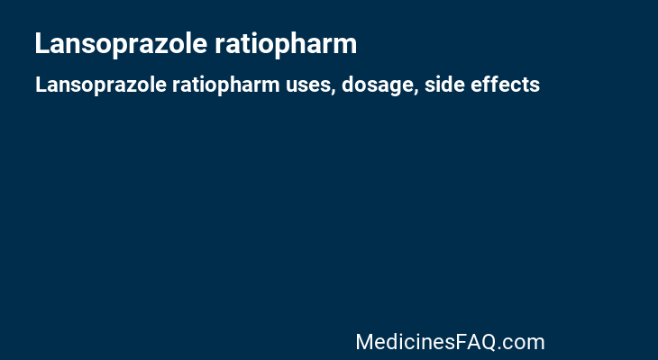 Lansoprazole ratiopharm