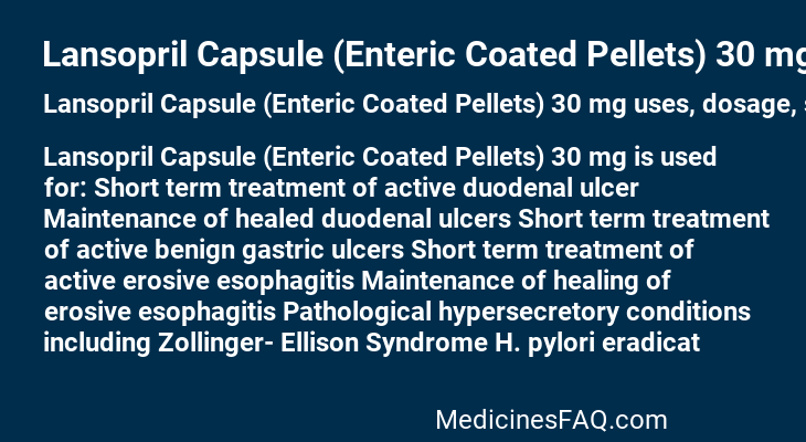 Lansopril Capsule (Enteric Coated Pellets) 30 mg