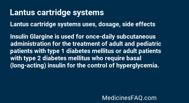 Lantus cartridge systems