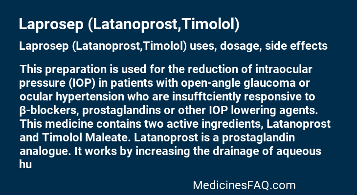 Laprosep (Latanoprost,Timolol)