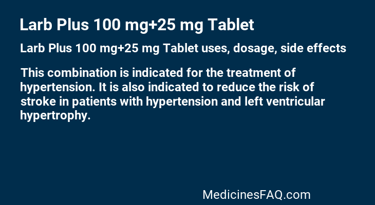 Larb Plus 100 mg+25 mg Tablet