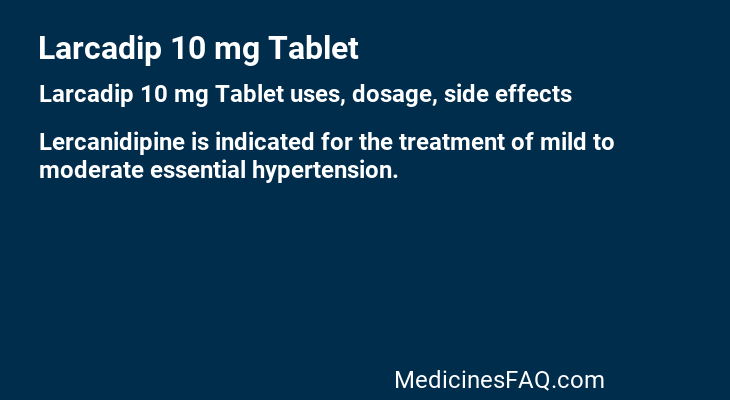 Larcadip 10 mg Tablet