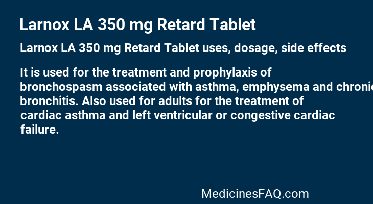 Larnox LA 350 mg Retard Tablet