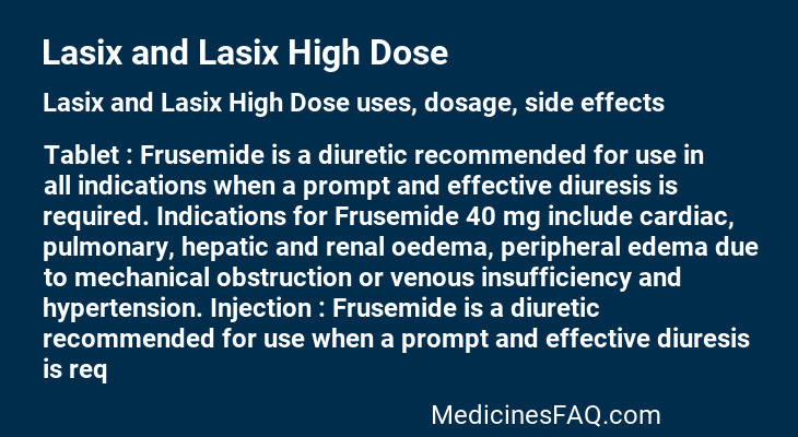Lasix and Lasix High Dose