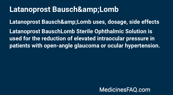 Latanoprost Bausch&Lomb