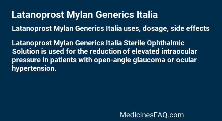 Latanoprost Mylan Generics Italia