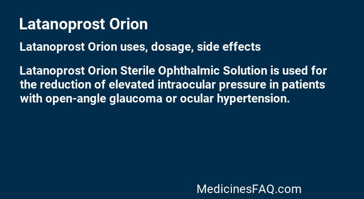 Latanoprost Orion