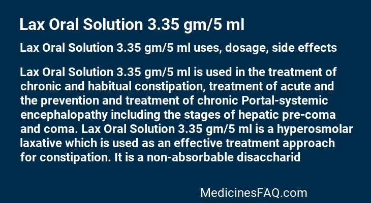 Lax Oral Solution 3.35 gm/5 ml