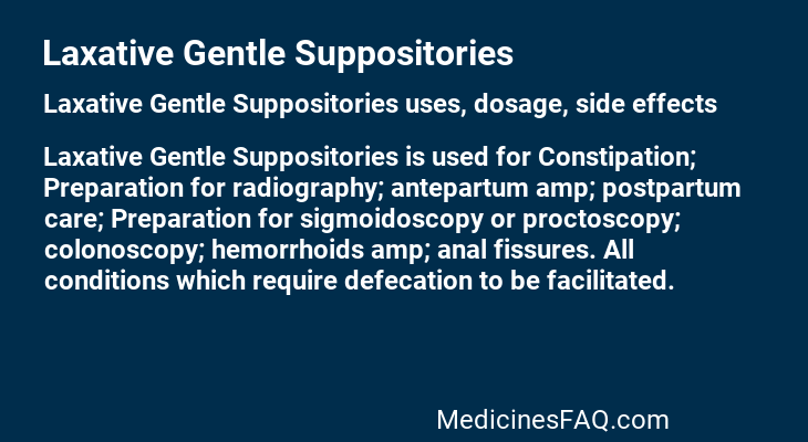 Laxative Gentle Suppositories