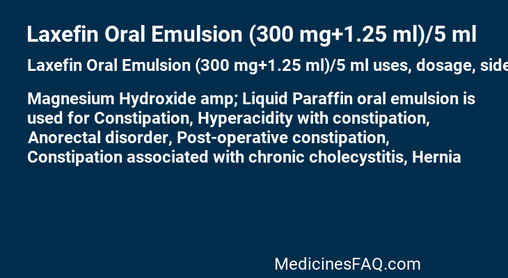 Laxefin Oral Emulsion (300 mg+1.25 ml)/5 ml