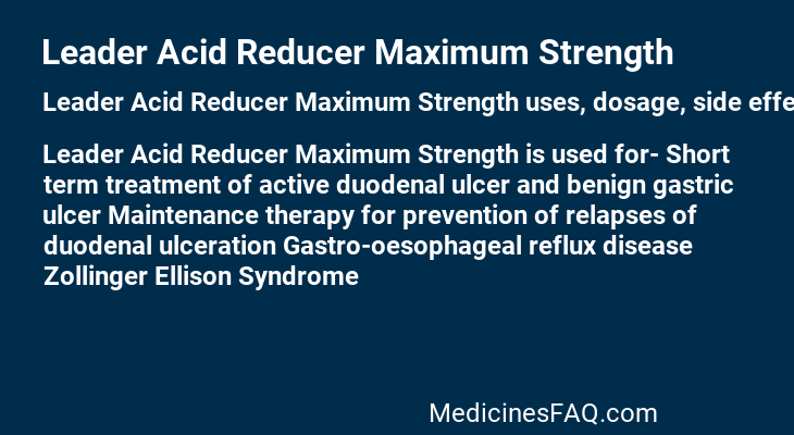 Leader Acid Reducer Maximum Strength