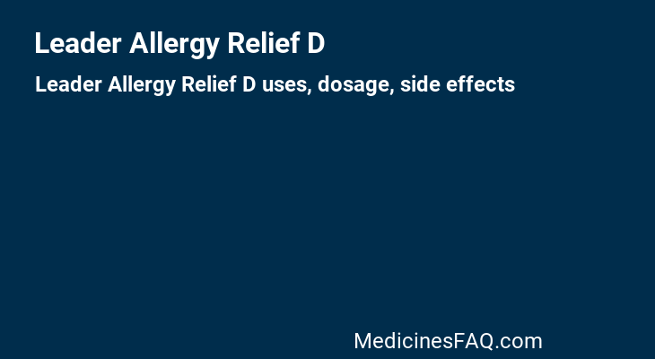 Leader Allergy Relief D