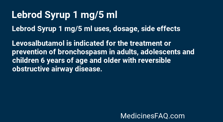 Lebrod Syrup 1 mg/5 ml