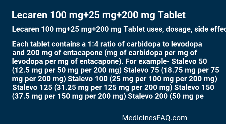 Lecaren 100 mg+25 mg+200 mg Tablet