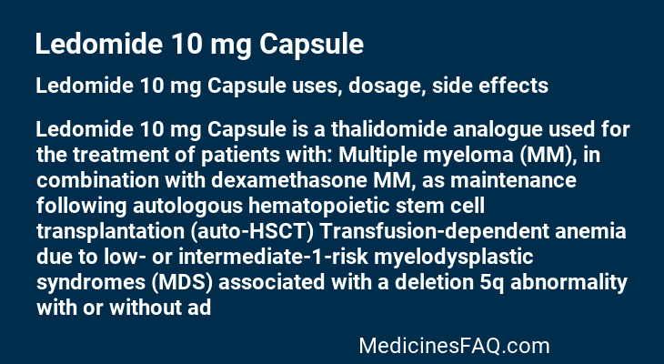 Ledomide 10 mg Capsule