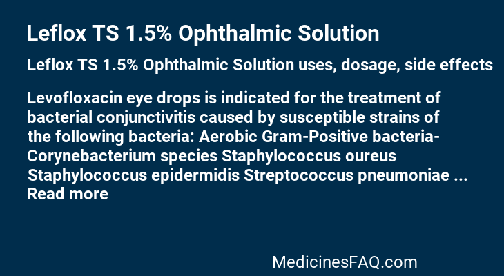 Leflox TS 1.5% Ophthalmic Solution