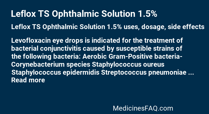 Leflox TS Ophthalmic Solution 1.5%