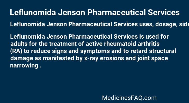 Leflunomida Jenson Pharmaceutical Services