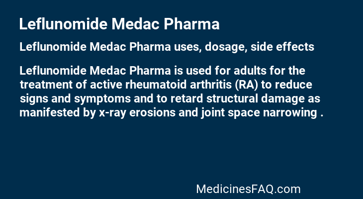 Leflunomide Medac Pharma