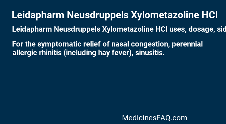 Leidapharm Neusdruppels Xylometazoline HCl