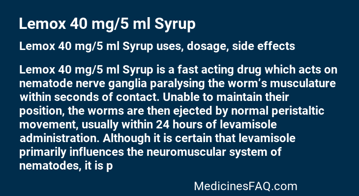 Lemox 40 mg/5 ml Syrup