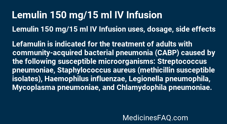 Lemulin 150 mg/15 ml IV Infusion