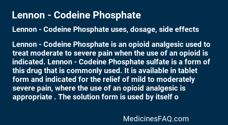 Lennon - Codeine Phosphate