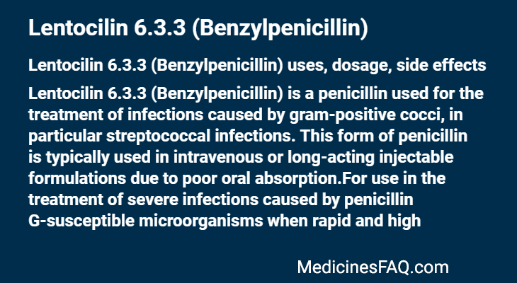 Lentocilin 6.3.3 (Benzylpenicillin)
