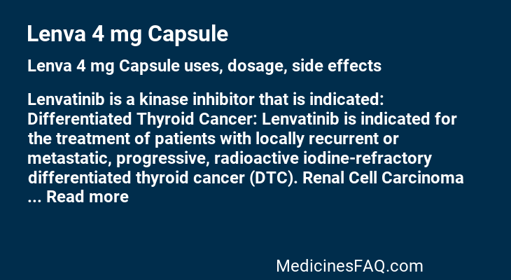 Lenva 4 mg Capsule