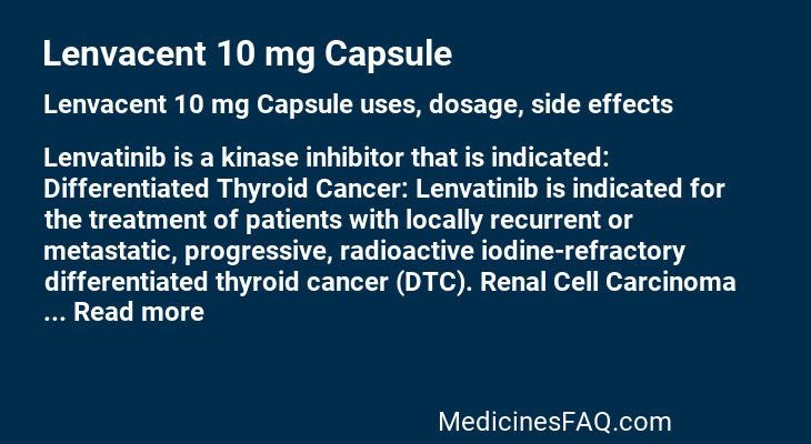 Lenvacent 10 mg Capsule