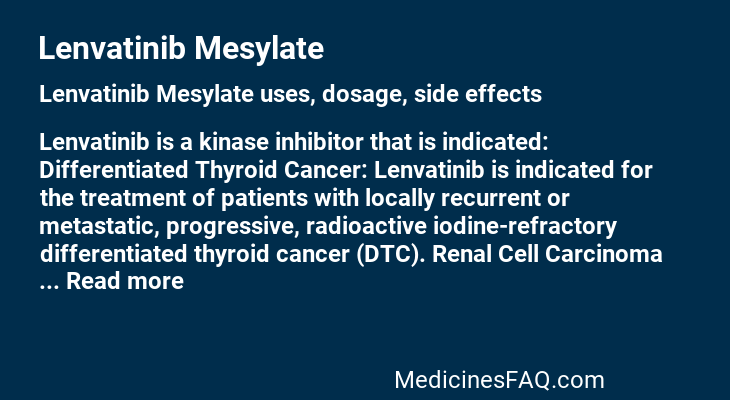 Lenvatinib Mesylate